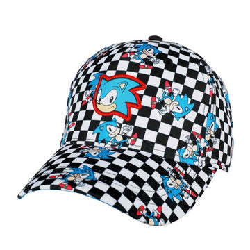 Sonic The Hedgehog All Over Print Checker Baseball Cap